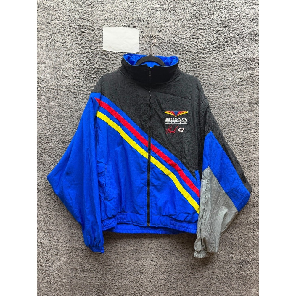 Vintage 1990s Nascar BellSouth Racing 42 Joe Nemechek Windbreaker Jacket Size XL